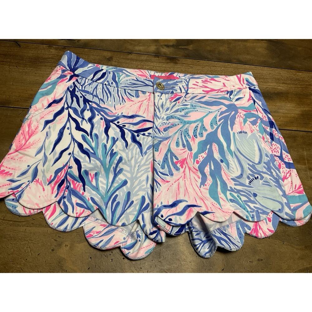 Lilly Pulitzer Buttercup Scallop Hem Shorts Multi Print Size 6